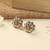 Smooth flower design brown kundan stone antique gold plated stud earring for women