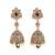 Traditional flower and oval shape antique gold plated brass jhumki earring for women