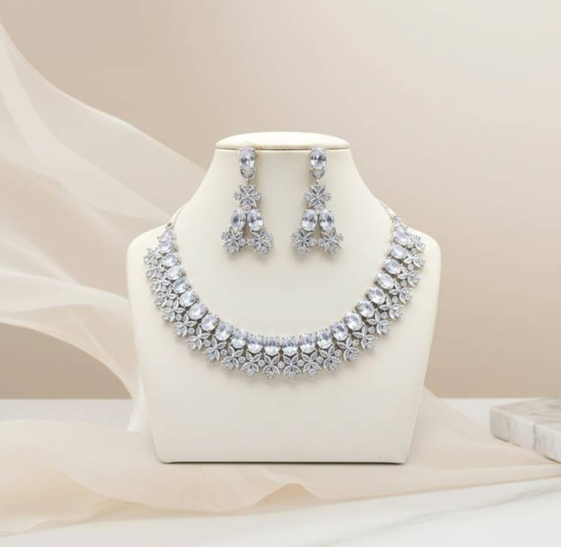 Rose crystal choker set