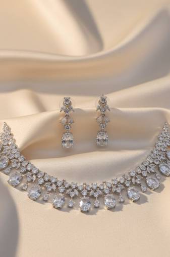 Azure petal necklace set