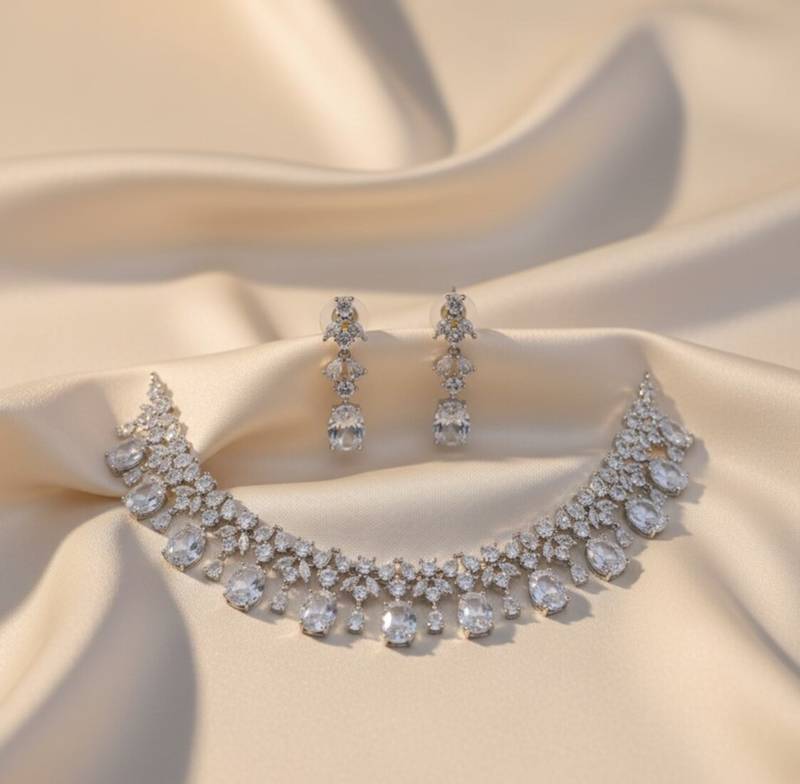 Azure petal necklace set