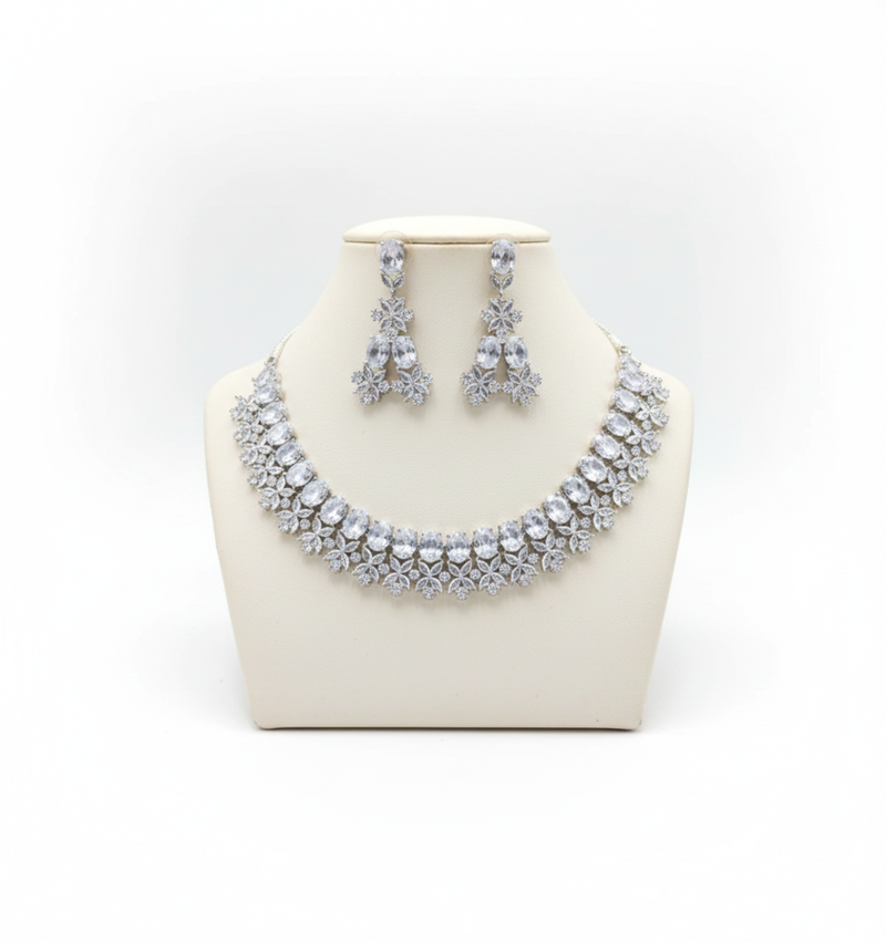 Rose crystal choker set