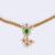 Round shape and small golden ball green kundan stone gold plated brass choker necklace set for women