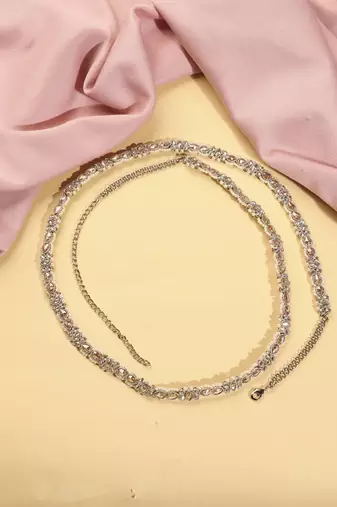 Designer oval shape and pearl brown kundan stone antique gold plated waist belt(kamarband) for women