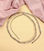 Designer oval shape and pearl brown kundan stone antique gold plated waist belt(kamarband) for women