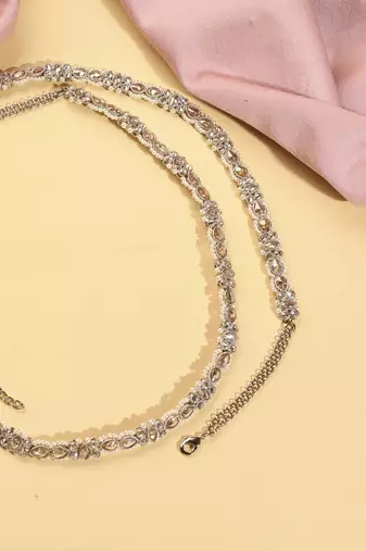 designer oval pearl brown kundan gold plated kamarband