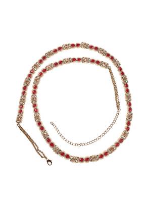 Desirable oval shape and pearl ruby kundan stone antique gold plated waist belt(kamarband) for women 2