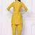 Yellow embroidered rayon kurta with dhoti pant