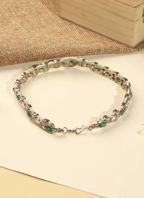 flower design pearl green kundan gold plated mathapatti 3