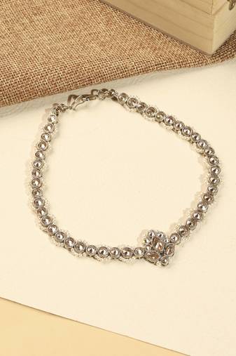 Flower design and pearl brown kundan stone antique gold plated mathapatti(sheeshphool) for women