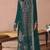 Teal embroidered velvet pakistani salwar suit