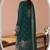 Teal embroidered velvet pakistani salwar suit
