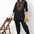Black embroidered rayon kurta set
