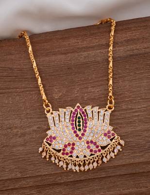 Lotus pendant necklace one gram gold 1