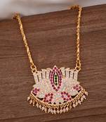 Lotus pendant necklace one gram gold