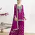 Pink embroidered chinon palazzo style salwar suit