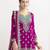 Pink embroidered chinon palazzo style salwar suit