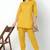 Yellow embroidered rayon kurta set