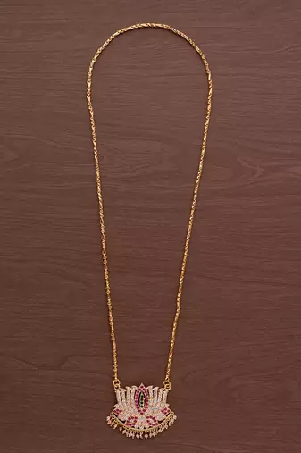 Lotus pendant necklace one gram gold
