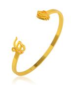 Stainless steel goldplated khanda ek omkar free size adjsutable unisex kada