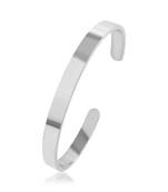 Stainless steel silver plated free size adjustable unisex kada