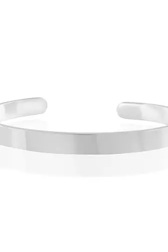 Stainless steel silver plated free size adjustable unisex kada