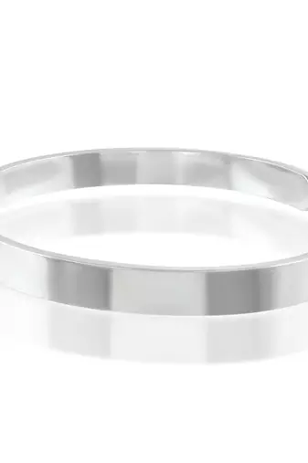Stainless steel silver plated free size adjustable unisex kada
