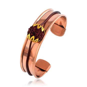 Pure copper rudraksha free size adjustable unisex kada 1