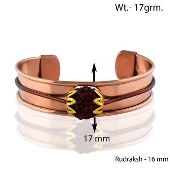 Pure copper rudraksha free size adjustable unisex kada 2