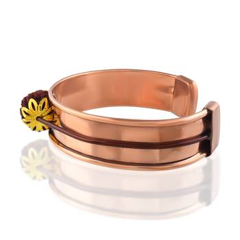 Pure copper rudraksha free size adjustable unisex kada 3