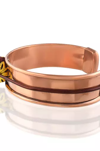 Pure copper rudraksha free size adjustable unisex kada