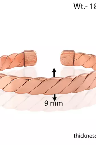 Pure copper free size adjustable unisex kada health benificial