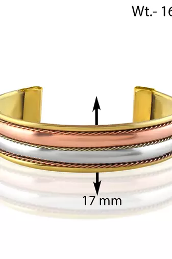 Brass copper steel tri-metal health benificial free size unisex kada