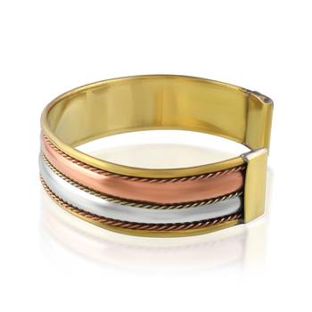 Brass copper steel tri-metal health benificial free size unisex kada 3
