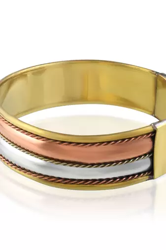 Brass copper steel tri-metal health benificial free size unisex kada