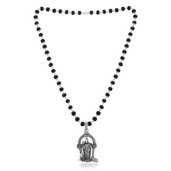 Black bead murugan necklace 1