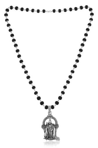 Black bead murugan necklace