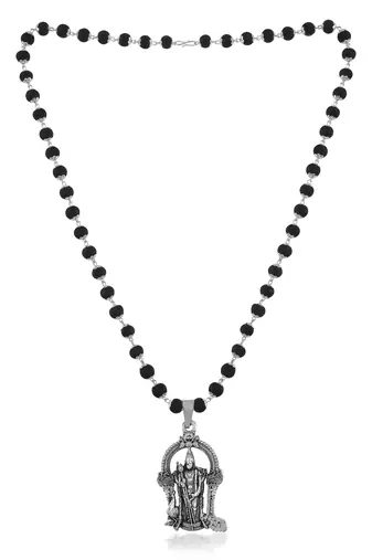 Black bead murugan necklace