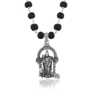 Black bead murugan necklace 2