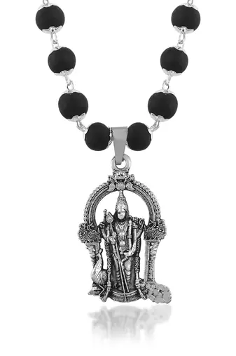 Black bead murugan necklace