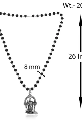 Black bead murugan necklace