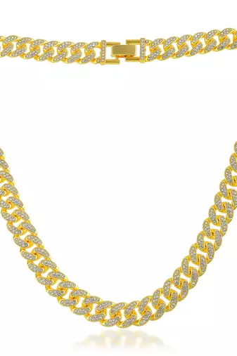 Pure brass imitation diamond men wedding engagement necklace