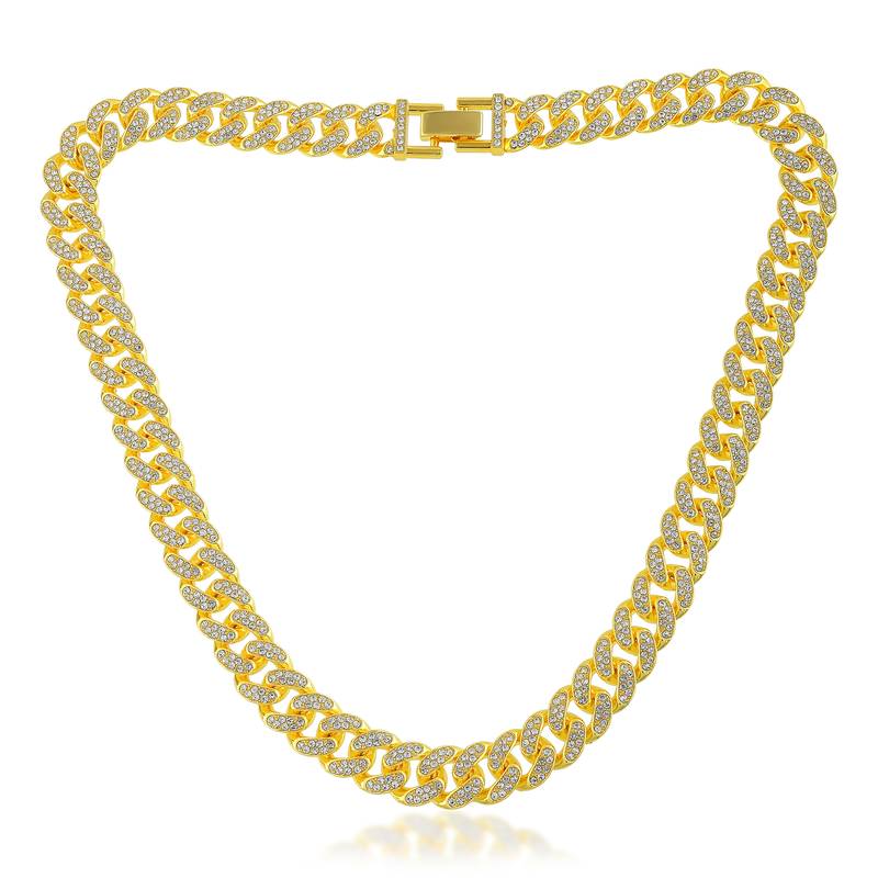 Pure brass imitation diamond men wedding engagement necklace