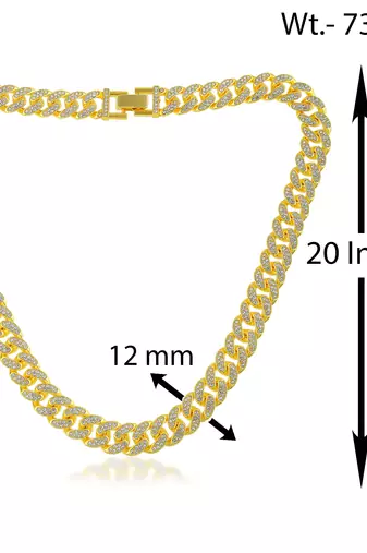Pure brass imitation diamond men wedding engagement necklace