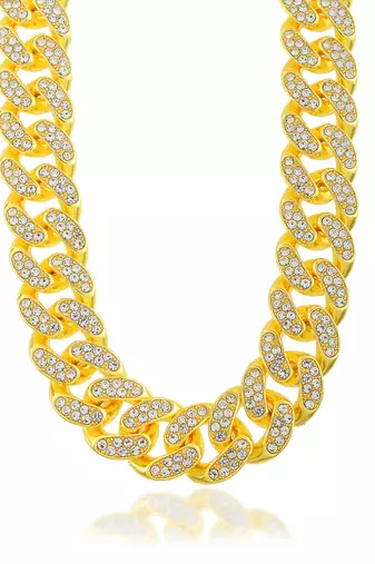 Pure brass imitation diamond men wedding engagement necklace