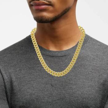 Pure brass imitation diamond men wedding engagement necklace 4