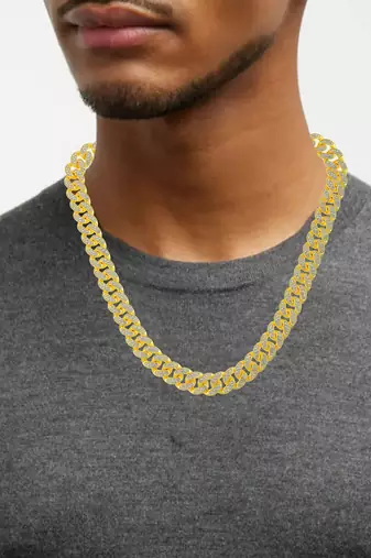Pure brass imitation diamond men wedding engagement necklace
