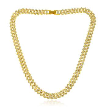 Pure brass imitation diamond men wedding engagement necklace 1
