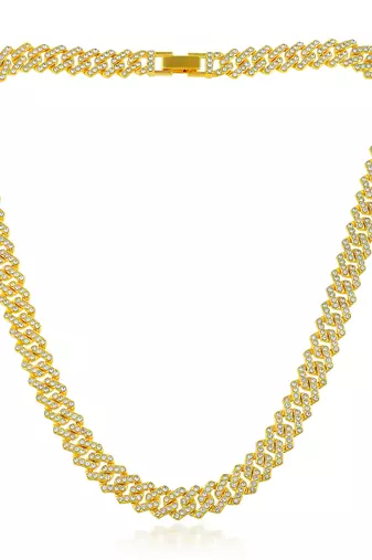 Pure brass imitation diamond men wedding engagement necklace