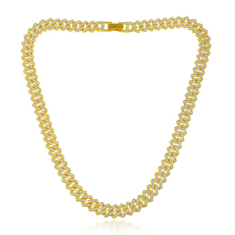 Pure brass imitation diamond men wedding engagement necklace